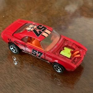 Vintage Diecast Huffman Motor Sports Race Car 57 Chevy 1999 pop up roof Mattel